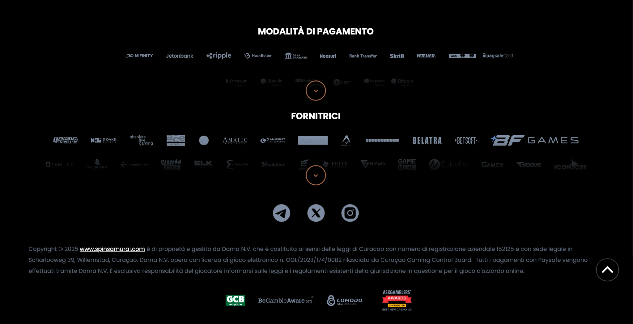 Interfaccia di gioco moderna e accattivante di Spin Samurai