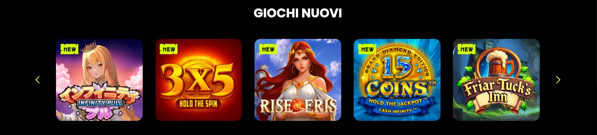 Vasta selezione di slot machine disponibili su Spin Samurai